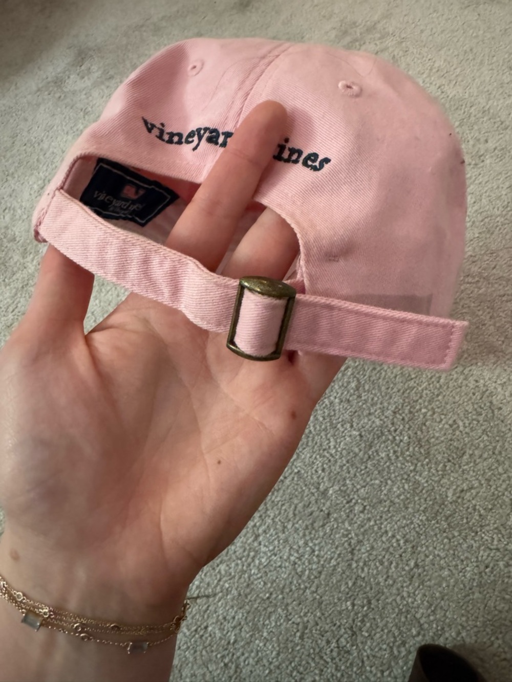 Vineyard Vines Pink Kids Baseball Cap with Whale Patch - Picture 4 of 6